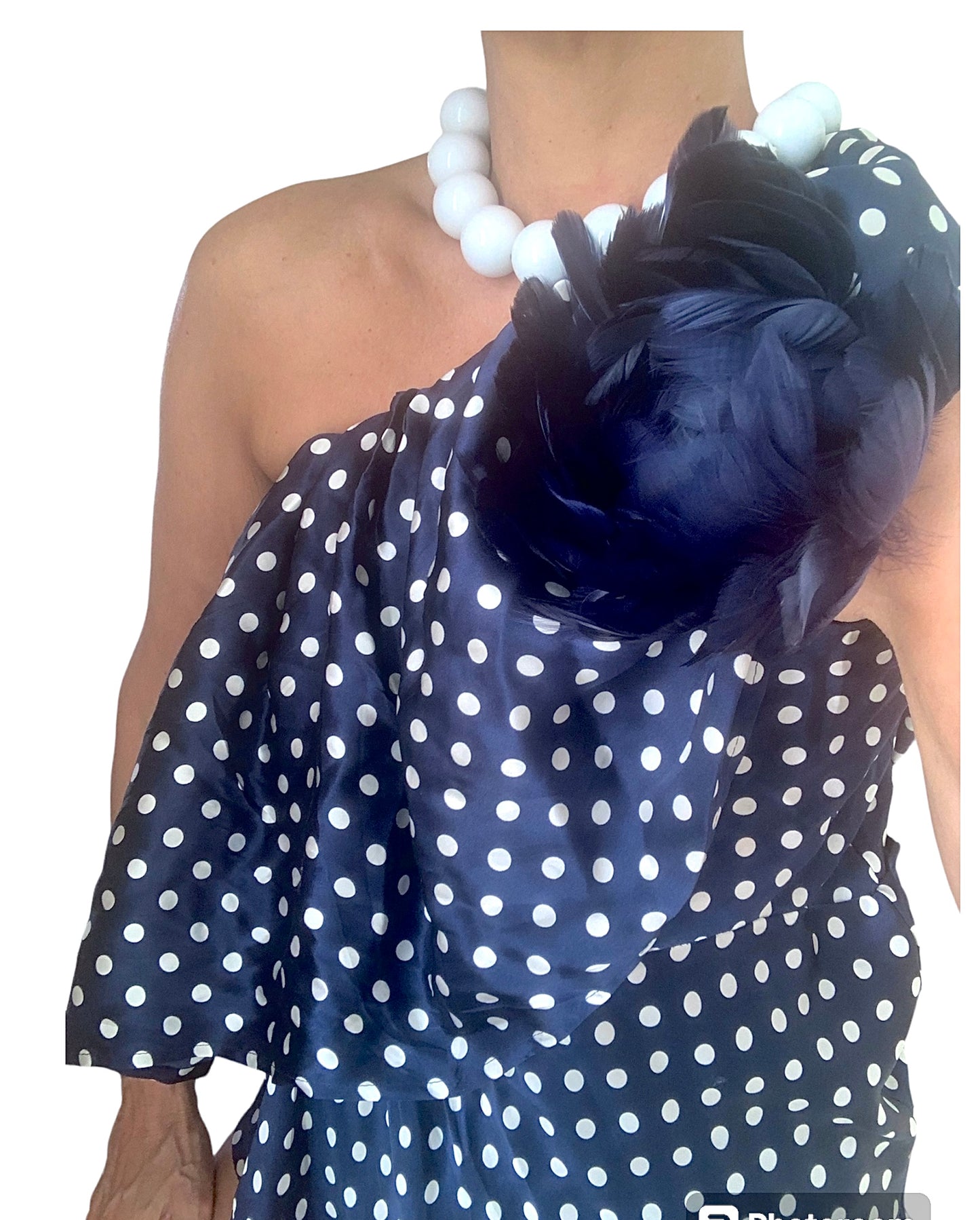 Feather Peony | Navy Blue