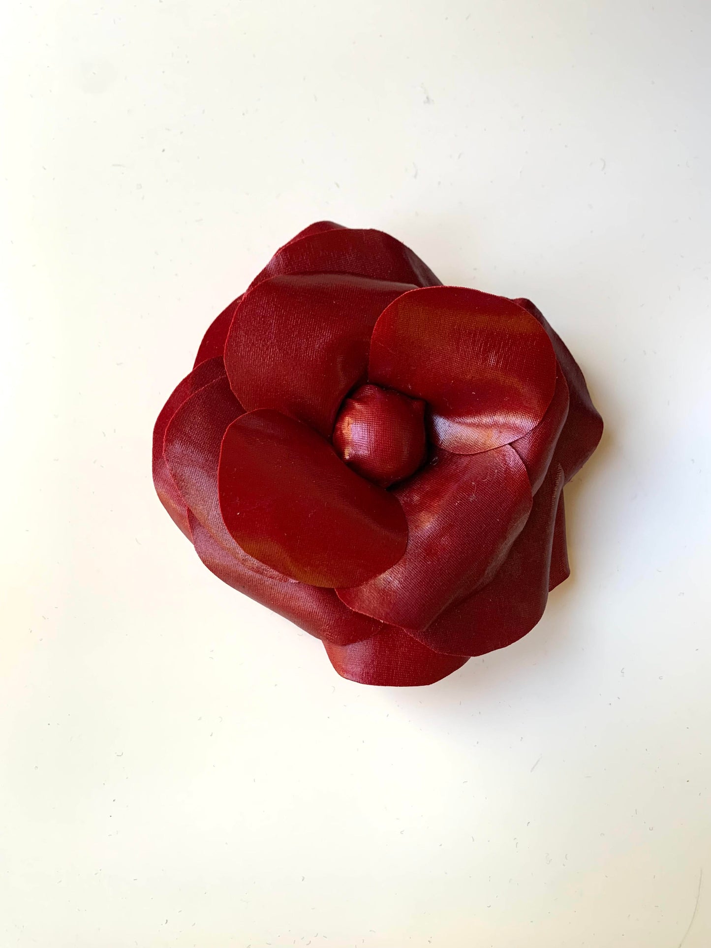 Flower Brooch | Vinyl Deep Red Small