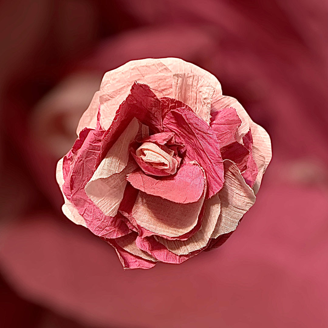 Brooch | Silk Two Shades of Pink Large