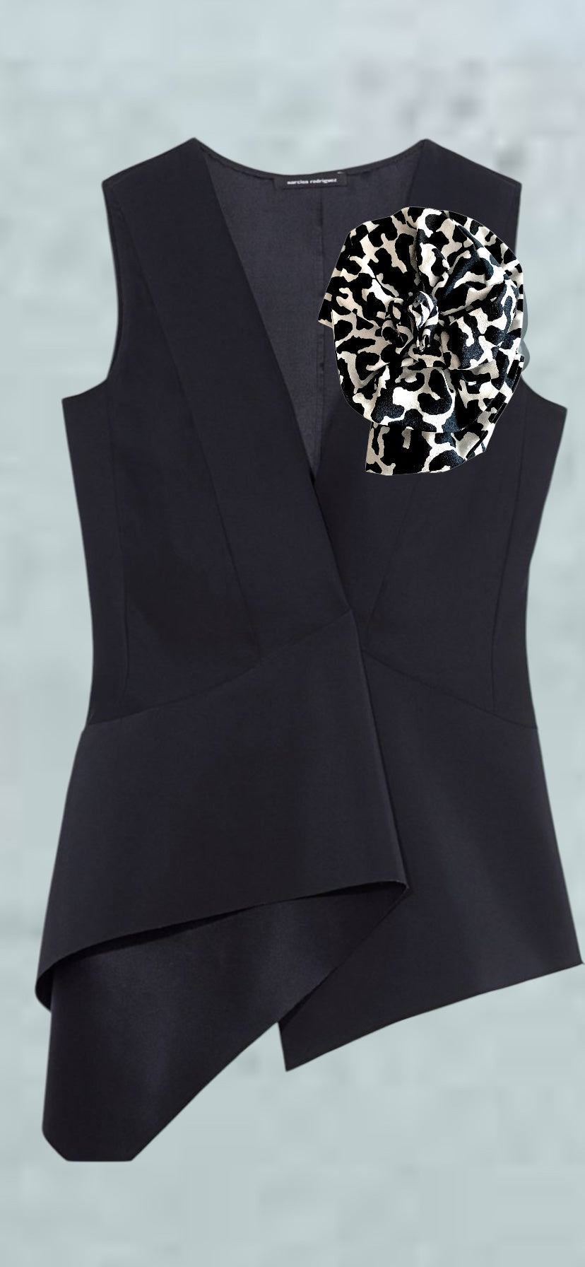 Large Brooch | Silk Black&White Large
