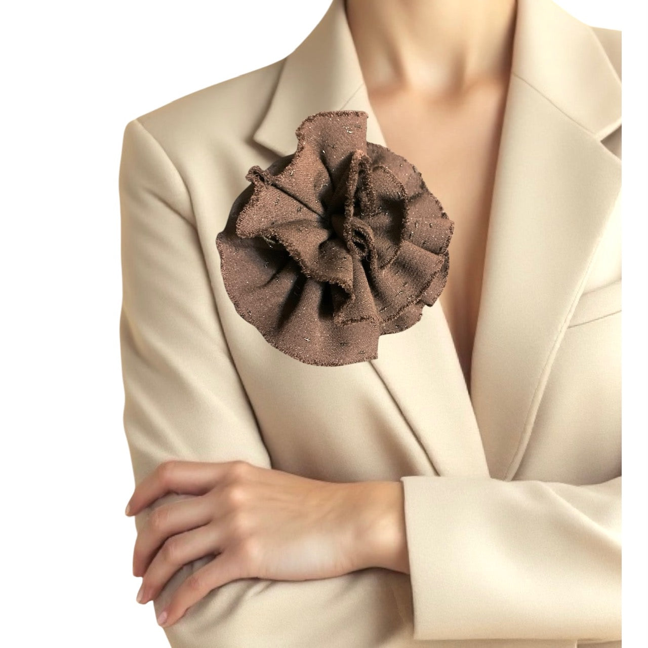Brooch | Wool Brown Large