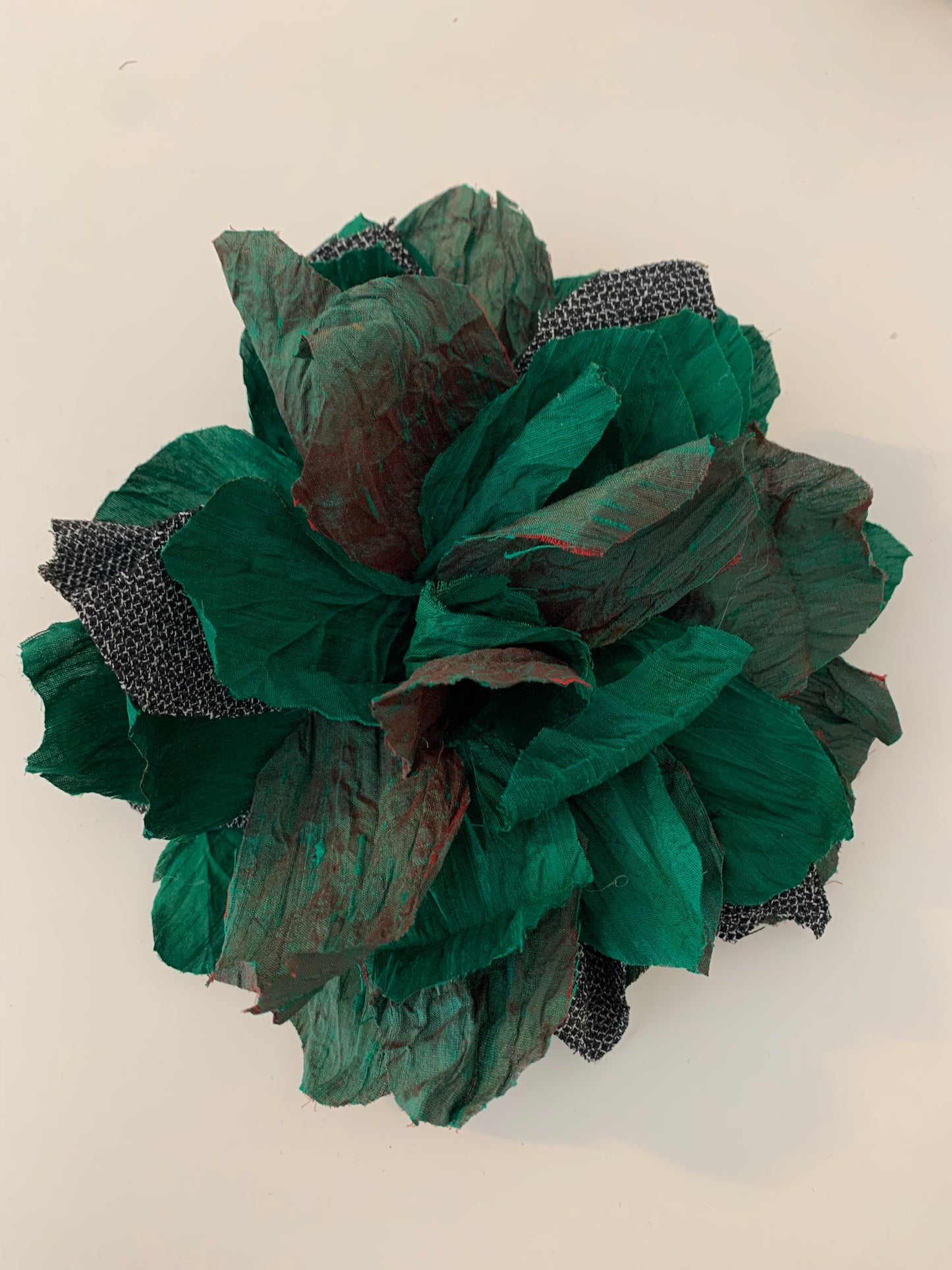 Βrooch | Silk-Tweed Green Large