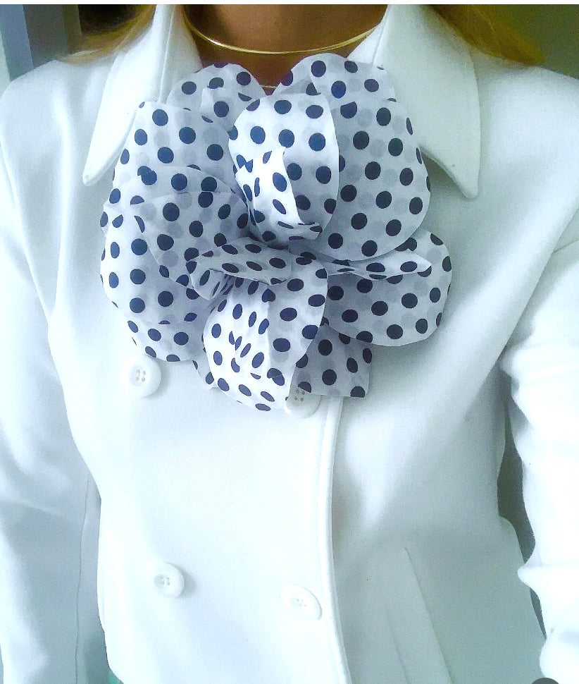 Brooch | Cotton Polka Dot Bicolour Large