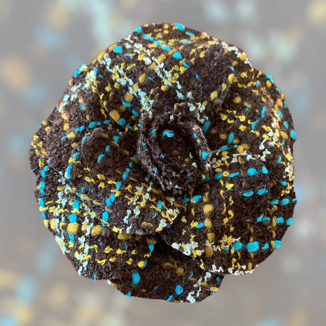 Flower Brooch | Tweed Multicolour Small