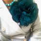 Flower Brooch | Silk Petrol Large