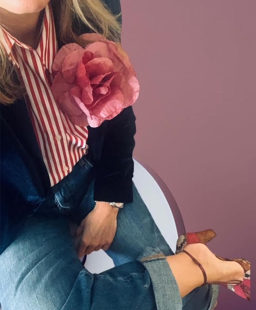 Flower Brooch | Silk Dusty Pink Large