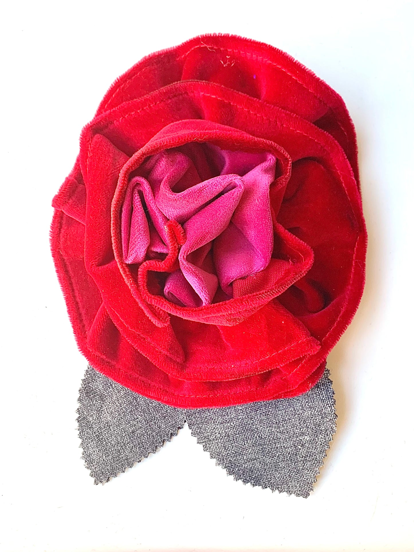 Brooch | Velvet Red Fuchsia Large