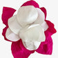 Flower Brooch | Silk White & Fuchsia Large