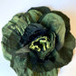 Flower Brooch | Silk Olive Green Large