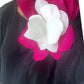 Flower Brooch | Silk White & Fuchsia Large