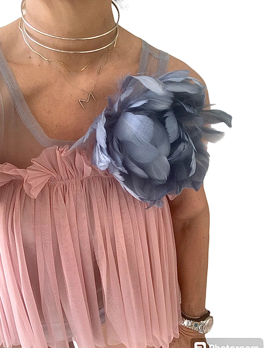 Feather Peony | Gray