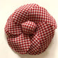 Flower Brooch| Tweed Wool Fabric Red Beige Small