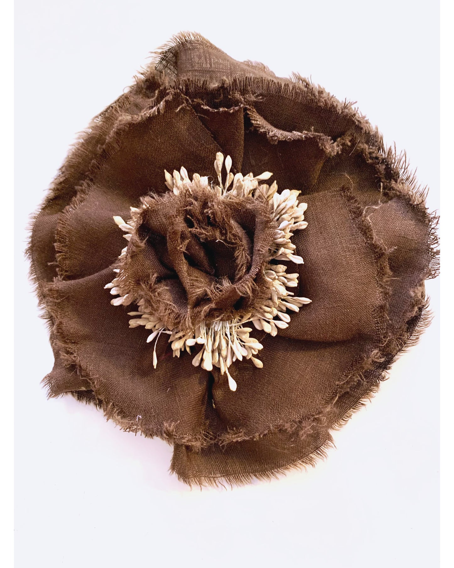 Brooch | Linen Brown Large