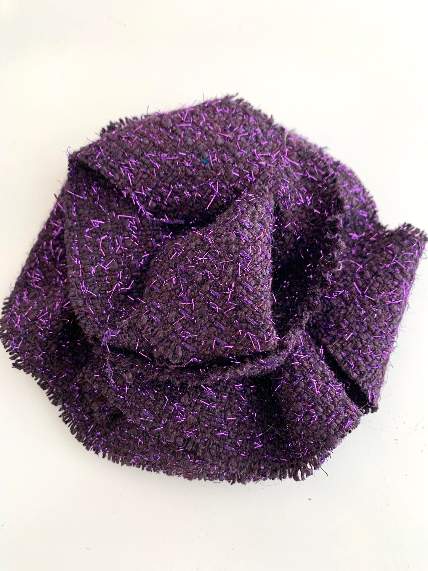 Flower Brooch | Lurex Tweed Purple Large