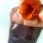 Flower Brooch | Silk Burnt Orange Large