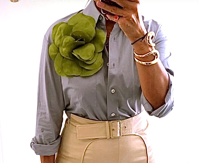 Flower Brooch| Lime Large