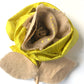 Brooch |  Linen-Taffetas Yellow&beige Large