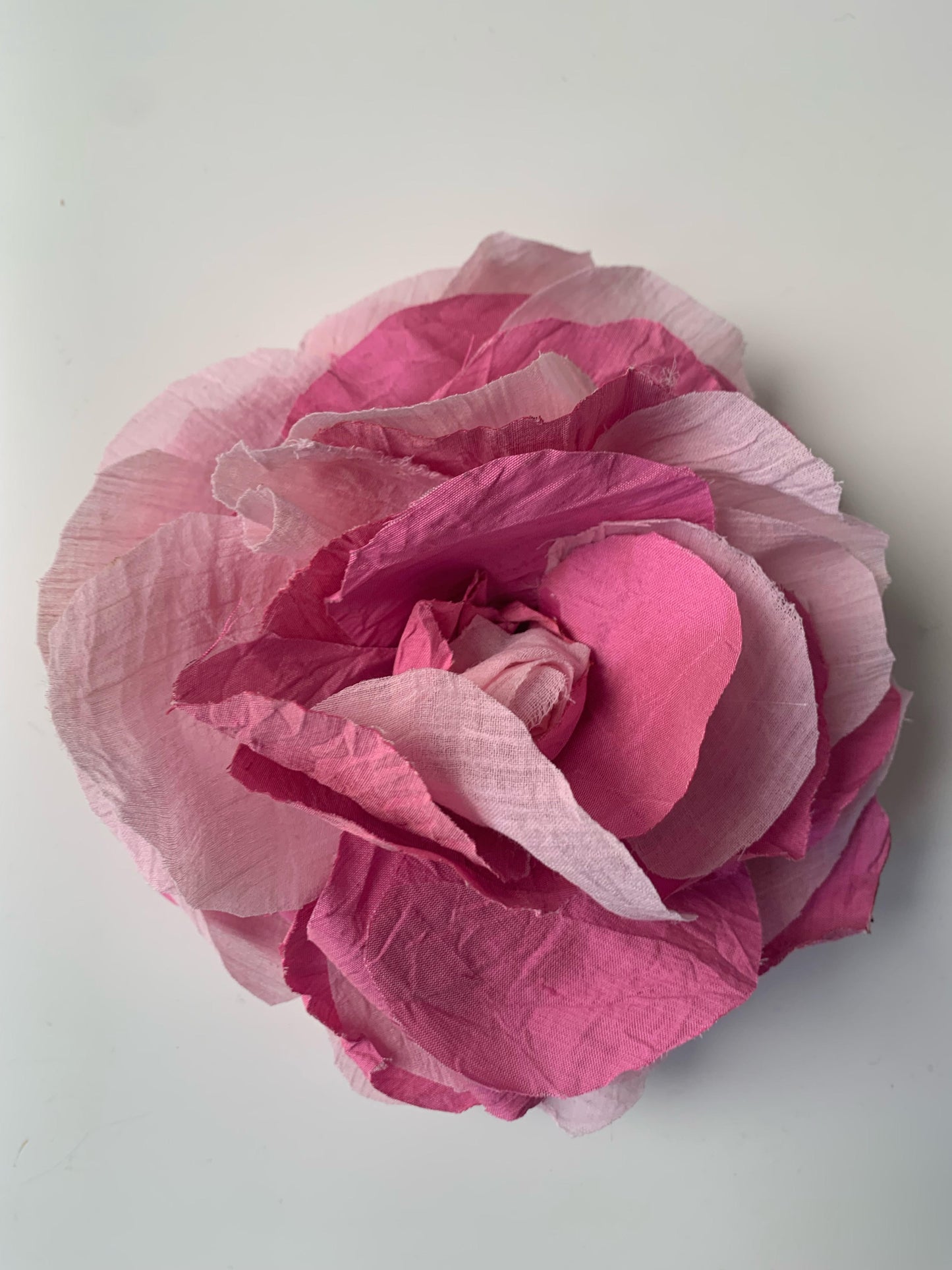 Brooch | Silk Two Shades of Pink Large