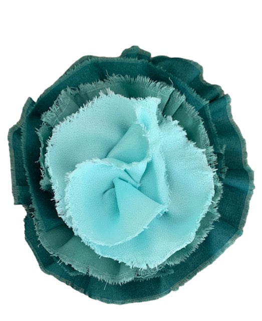 Brooch | Cotton-Silk 3 Shades of Green Large