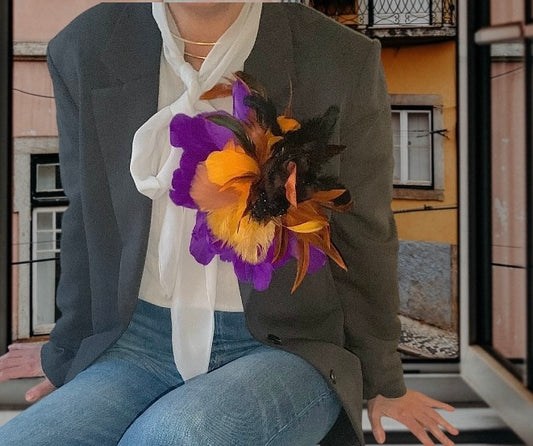 Feather Brooch | Multicolor Feather Brooch