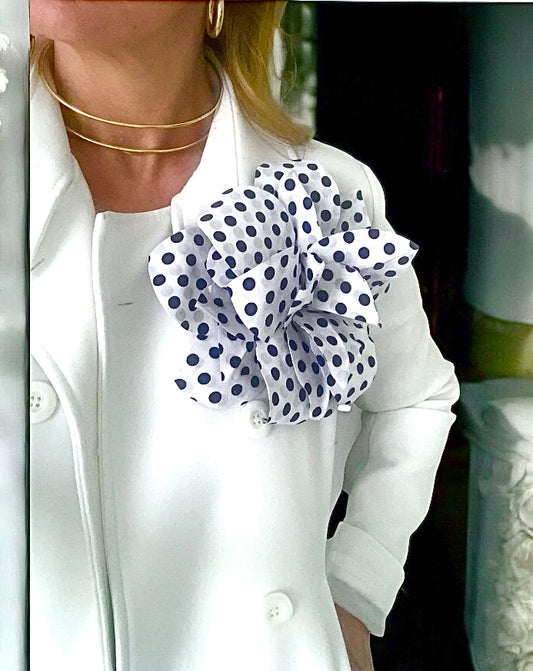 Brooch | Cotton Polka Dot Bicolour Large