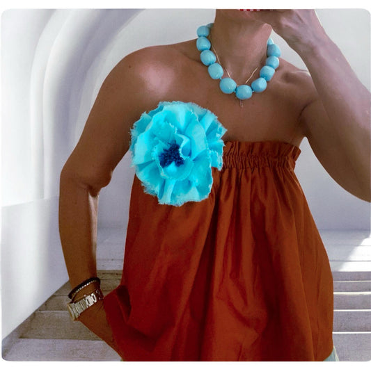 Brooch | Cotton Turquoise Large