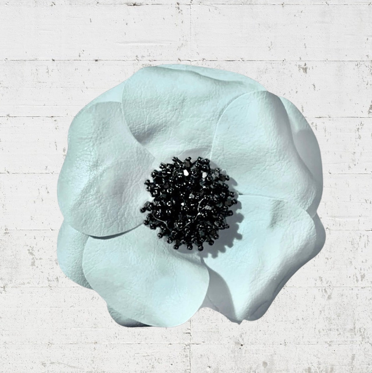 Flower Brooch | Faux Leather Ciel Large