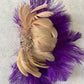 Feather Brooch | Beige Purple Large